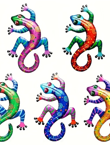  1 pc gecko décoration murale en métal 3d gecko suspendu art mural en métal suspendu décoration murale pour intérieur extérieur maison bureau salle de bain cuisine chambre salon jardin