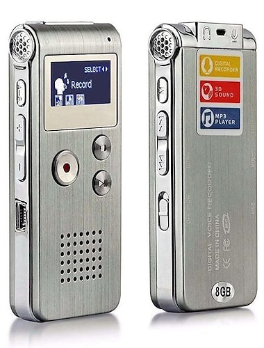  Neuer tragbarer, wiederaufladbarer 8-GB-Digital-Audio-Diktiergerät, Diktiergerät und MP3-Player