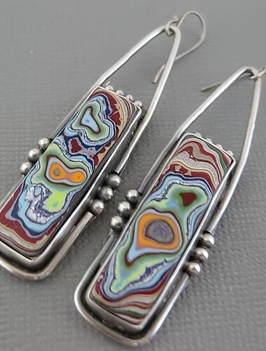  Mujer Pendientes colgantes Retro Contento Aretes Joyas Para Boda Festivos