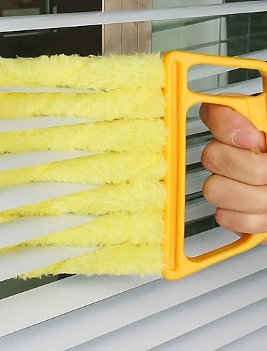  Cepillo de limpieza de persianas desmontable y lavable: ¡elimine el polvo y la suciedad de las salidas y los ventiladores del aire acondicionado con facilidad!