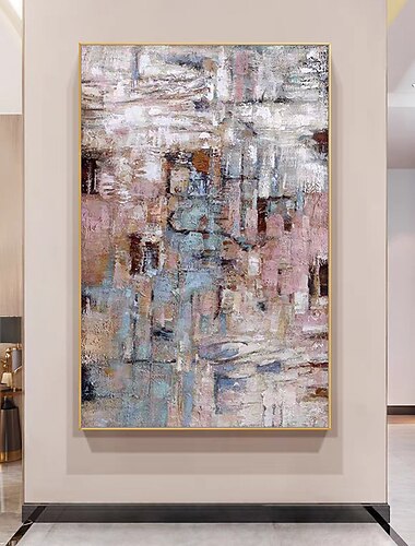  Käsintehty Hang-Painted öljymaalaus Maalattu Pysty Abstrakti Moderni Ilman Inner Frame  (ei kehystä)
