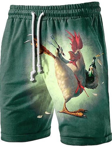  Per uomo Grafico Animale Turchia Shorts Pantaloncini Estivi Shorts da Spiaggia Misura del girovita medio Streetwear Hawaiano Designer Casuale Quotidiano Ferie Coulisse Elastico in vita Stampa 3D
