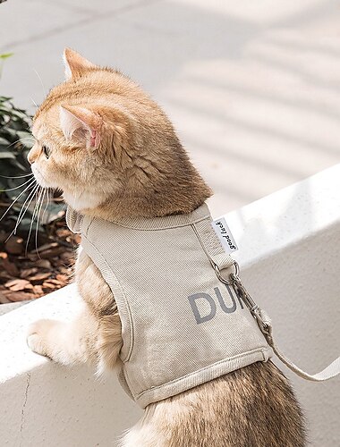  Cuerda de tracción para gatos, correa antiliberación para gatos, correa para el pecho transpirable para todas las estaciones, correa para el pecho para mascotas, para salir a caminar, cuerda para