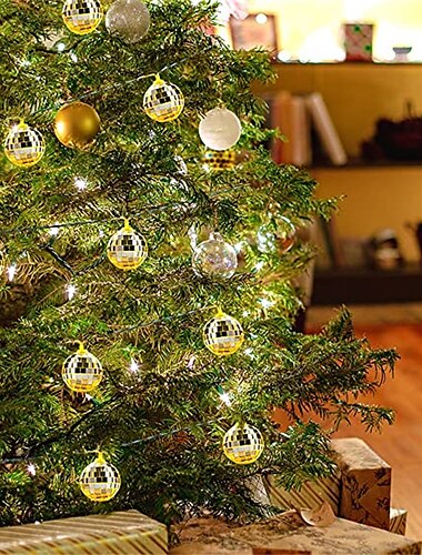 sfera della discoteca specchio led stringa di luce del partito lanterne di natale per le vacanze parete finestra albero decorazioni indoor outdoor patio party yard giardino camera da letto per bambini