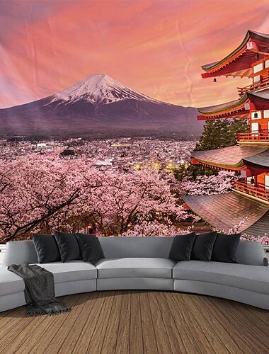  ukiyo-e Japón arte tapiz colgante arquitectura ola pared arte gran tapiz mural decoración fotografía telón de fondo manta cortina hogar dormitorio sala de estar decoración