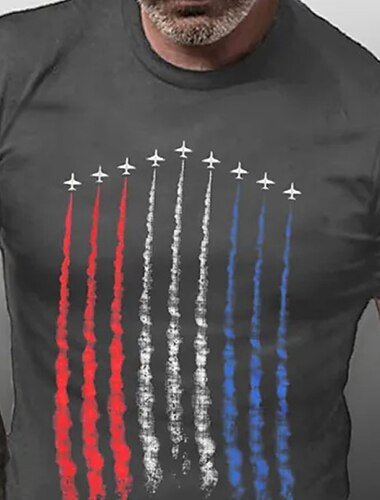  Veterans Day Herren Patriot Patriotisch Veteran Grafik Drucke Nationalflagge T-Shirt Grafik Tee Baumwolle Kurzarm Grafikshirt Schwarz Weinrot Bequemes Tee Outdoor Street Mode Designer