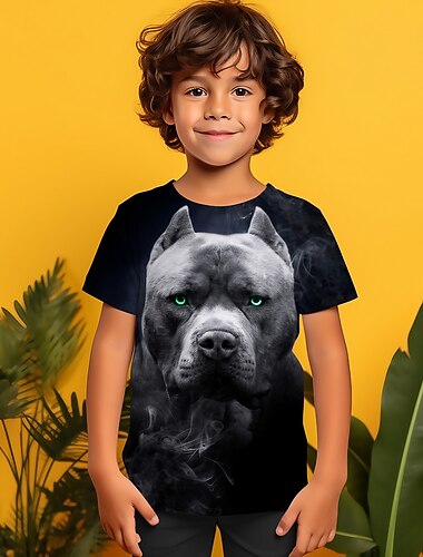  Jungen 3D Graphic T-Shirt Kurzarm 3D-Druck Sommer Frühling Aktiv Polyester kinderkleidung 4-12 Jahre Outdoor Täglich Regular Fit