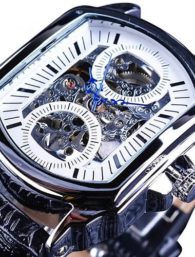  Forsining Retro Männer mechanische Uhr Luxus Mode Business automatische Skelett Armbanduhr Herren mechanische wasserdichte Uhr Uhr Männer