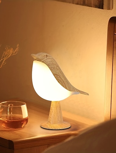  sroka lampka nocna z trójkolorowym sterowaniem dotykowym możliwość przyciemniania śliczny mały ptak lampka nocna akumulatorowa lampa stołowa do aromaterapii do sypialni przedszkole biuro samochód