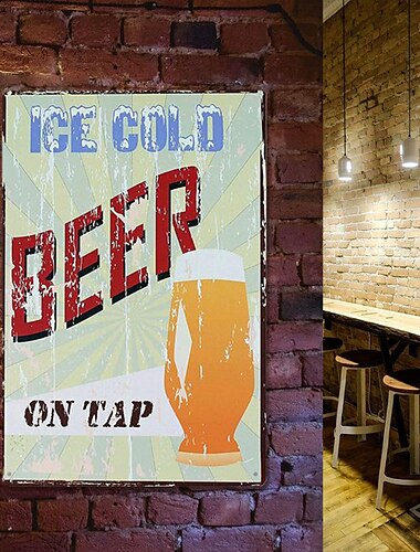  1 Stück Retro-Metall-Blechschild, Bier-Blechschild, Vintage-Bar, Club-Schilder, Wanddekoration, Gemälde, Wandbehang für Heimdekoration, Wandkunst, Metall-Blechschild, 20 x 30 cm/8'' x 12''