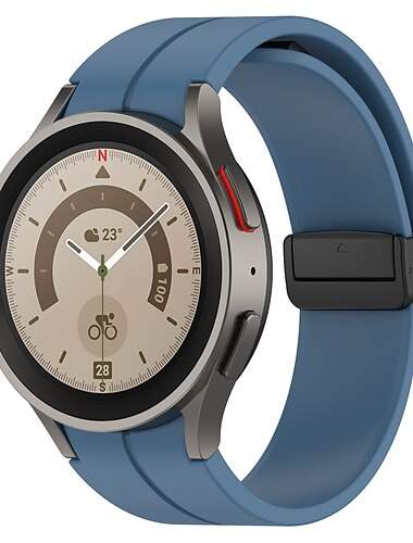  Uhrenarmband für Samsung Galaxy Watch 7/6/5/4  40/44mm, Watch 5 Pro 45mm, Watch 6 Classic 43/47mm, Watch 4 Classic 42/46mm Silikon Ersatz Gurt Magnetverschluss Schmetterlingsschnalle Frauen Männer