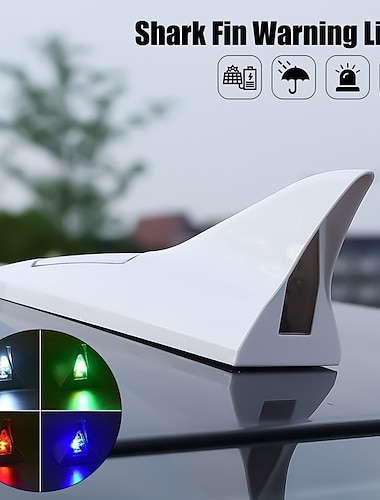  Auto-Haifischflossen-Antenne, Solar-Anti-Rücklicht, Solar-LED-Dach-Warnlicht-Antenne, dekorative Antenne