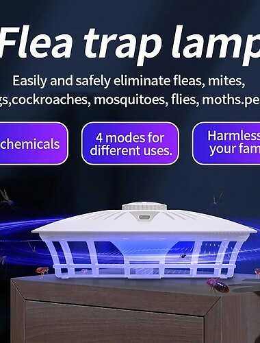  trampas para pulgas para el interior de su hogar, trampa de luz para pulgas para infestación de pulgas en interiores, lámpara antipulgas para matar insectos, chinches, polillas, mosquitos, hormigas,