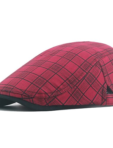  Unisex PLacatá čepice Plochá čepice Černá Bílá Polyester retro Cestování Plážový styl Venkovní Dovolená Pléd Nastavitelná Módní