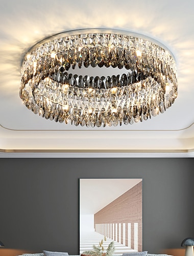  πολυέλαιος 60/80cm led κρυστάλλινος φωτιστικός κύκλος σχεδίασης μοναδικός σχεδιασμός χωνευτός φωτισμός ανοξείδωτου led σκανδιναβικού στυλ 110-240v