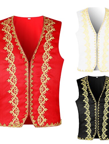  ancien Steampunk 17ème siècle Bal Masqué Veste Gilet Prince Jacquard Jacquard Homme Halloween Carnaval Mascarade Fête / Soirée Carnaval de Venise Adulte Gilet