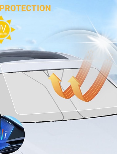  seametal سيارة الزجاج الأمامي مظلة طوي نافذة أمامية مظلة واقية من الشمس ستائر السيارة الصيف التبريد uv غطاء عاكس (الحجم: 80cm * 142cm / 65cm * 136cm)