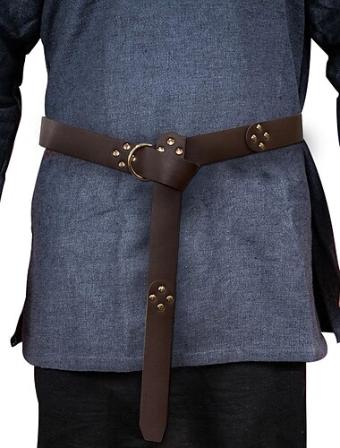  Retro Antiguo Punk y gótico Medieval Traje de cosplay Baile de Máscaras Cinturón Guerrero Caballero Vikingo caballero celta Ranger Disfraz Hombre Mujer Celta Vikingo Víspera de Todos los Santos