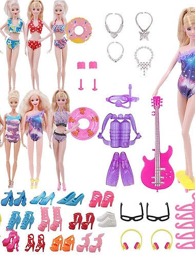  vêtements et accessoires de poupée rose, accessoires de vêtements de poupée de 30 cm ensemble de 40 pièces combinaison accessoires maillot de bain maillot de bain petite fille accessoires de jouets