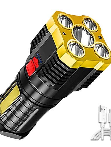  5LED multifunktionale helle Taschenlampe im Freien tragbares Cob-Seitenlicht Arbeitslicht USB wiederaufladbar