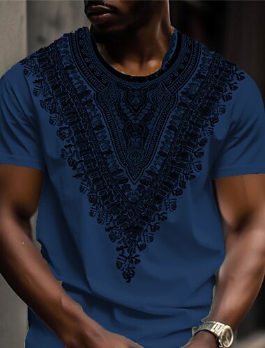  Herren Graphic Böhmische T Shirt Kurzarm T-Shirt 3D-Druck Rundhalsausschnitt Hemd Vintage Designer Ethnisch Outdoor Täglich Sport Schwarz / Weiß Weiß Gelb Frühling Sommer Bekleidung S M L XL 2XL 3XL