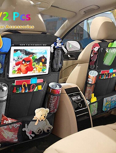  1/2 stks auto achterbank organizer met touchscreen tablet houder auto opbergvakken hoes autostoel rugbeschermers voor reis kinderen reizen