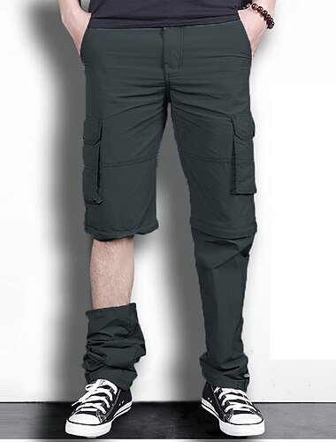  Herren Wanderhose Zip Off Hose Wanderhose Wanderhosen Taktische Frachthose Sommer Außen Wasserdicht Atmungsaktiv Rasche Trocknung Leicht Unten Grau Kaki Angeln Klettern Laufen M L XL XXL 3XL