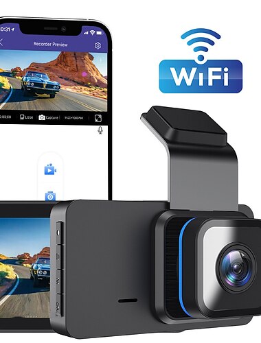  מצלמת דש 1080p לרכב מצלמת תצוגה קדמית ואחורית לרכב wifi מצלמת רכב תמונה הפוכה לרכב אביזרי רכב DVR מצלמת