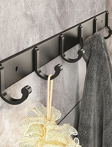  1 szt. Nowoczesne haczyki do zawieszania na ścianie aluminium czarny wieszak na ręczniki drzwi do łazienki wieszak na ubrania wieszak na płaszcze do montażu na ścianie