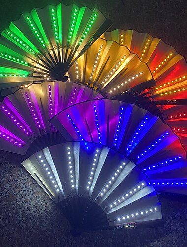 Glühen, faltender LED-Ventilator, tanzende Lichter, Nachtshow, DJ, fluoreszierende Bar, Nachtclub, Partygeschenke, Halloween-Dekoration, Farbwechsel-Ventilator