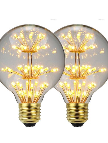  led vintage edison ampoules g125 feu d'artifice en forme d'ampoules 3w e26 e27 2300k ampoules décoratives
