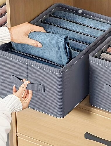  faltbare Aufbewahrungsbox für Kleidung, verdickter Fächer-Organizer für Hosen und Hemden – PP-Platte, 44,9 x 30 x 20 cm