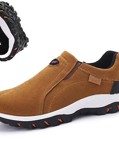  Homens Mocassins e Slip-Ons Tamanhos Grandes Tênis Slip-on Aventura Caminhada Vintage Clássico Casual Ao ar livre Lona Respirável Mocassim Cinzento Escuro Preto Amarelo Slogan Verão