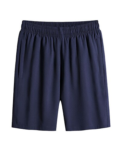  Men's Sweat Shorts Shorts Summer Shorts Elastic Waist Straight Leg Plain Comfort Breathable Short Casual Daily Holiday Sports Fashion Black Blue