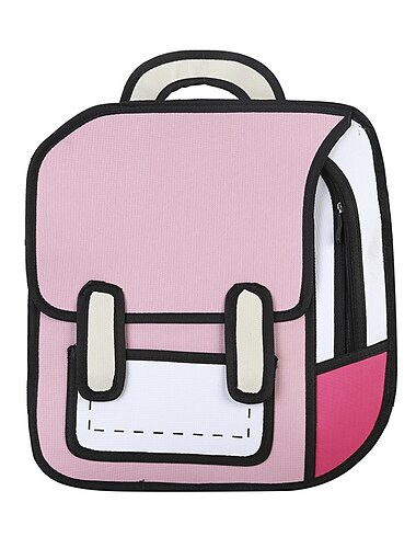  Dreidimensionaler 3D-Rucksack für Studenten, modisch, zweidimensional, für Kinder, Comic-Taschen, Teenager, Jungen, Mädchen, Trend-Rucksack für die Schule, öffnet sich, Geschenk zum Schulanfang