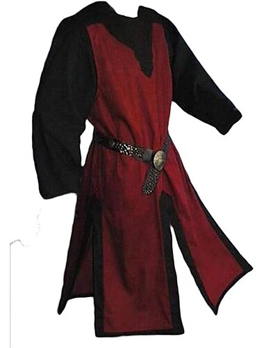  Vintage Medieval Renacimiento Camisas Sayo Pirata Vikingo Cruzado Escote Redondo Hombre Vikingo Fantasía Víspera de Todos los Santos Carnaval Mascarada Evento / Fiesta Escenario LARP Adulto Camisas