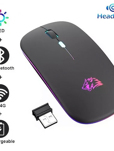  Bezprzewodowa mysz Bluetooth x15 z akumulatorem, luminous USB, cicha mysz do gier na komputer PC, tablet dla graczy, laptop