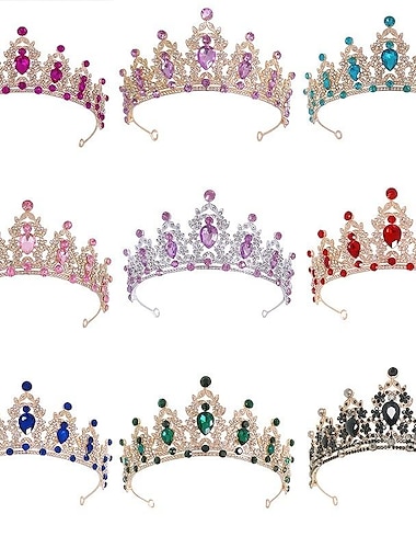  tiaras de cristal brillante & coronas para mujer & accesorios de boda victoriana rococó para niñas