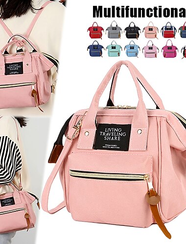  sac à dos et sac à main en toile multifonctionnels – sac polyvalent et élégant pour la rentrée, les voyages ou le quotidien en plusieurs couleurs