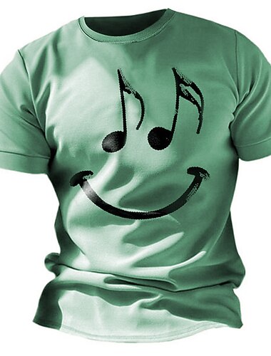  T-shirt à manches courtes avec graphique de note de musique pour homme