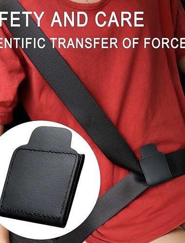  Ajustador de cinturón de seguridad para asiento de coche, cinturón de seguridad de cuero pu con velcro para niños, mujeres embarazadas con limitador, clip fijo, cuello antiestiramiento, vientre
