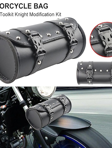  geantă pentru scule de cruiser pentru motociclete în formă de butoi de furcă geantă pentru furcă din față genți de șa negre pentru motocicletă genți de șa unelte