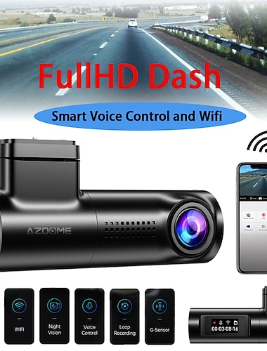  fullhd dash cam med smart stemmestyring og wifi - beskyt din bil og dig selv