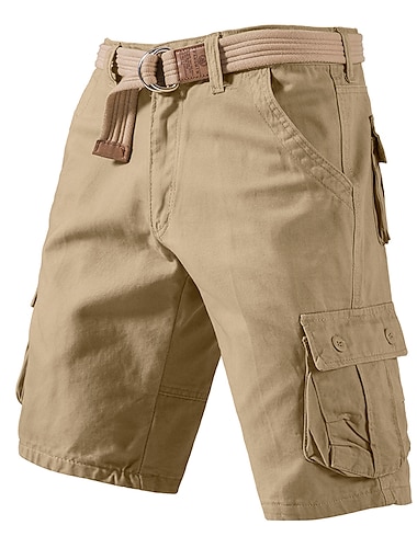  Herren Cargo Shorts Kurze Hosen Shorts Kurze Hosen Kurze Hose für Wanderer Bein Kordelzug Multi Pocket Glatt tragbar Knielänge Casual Täglich Festtage Sport Modisch Armee-Gelb Gras-Grün