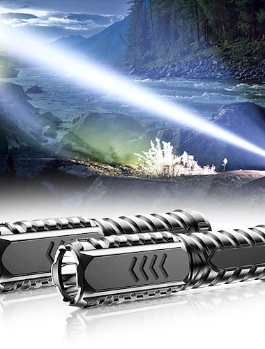  linterna recargable multifuncional, 2023 nuevo cargador y linterna 2 en 1 linternas led, 450 m de largo alcance linterna táctica 3 modos, mini linterna portátil impermeable ipx7