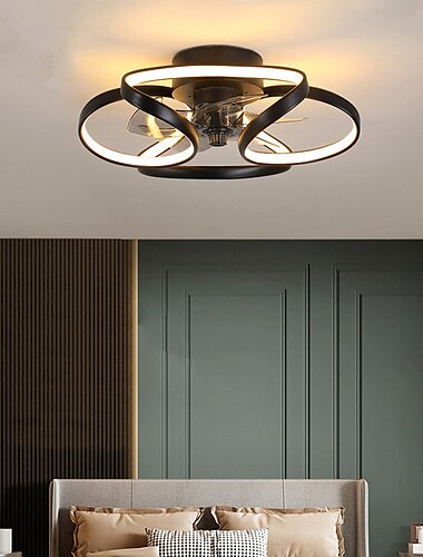  led plafondventilatoren dimbaar met afstandsbediening contral bloem ontwerp 55cm inbouw plafondlamp acryl lampenkap kroonluchter slaapkamer woonkamer