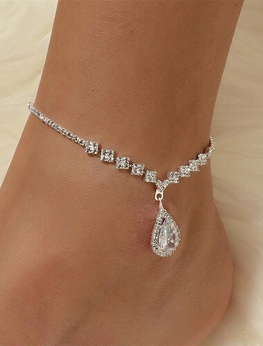  Dames Enkelband meetkundig Kostbaar Gepersonaliseerde Stijlvol Eenvoudig Elegant Enkelring  Sieraden Zilver Voor Feest Straat Lahja Feestdagen Belofte
