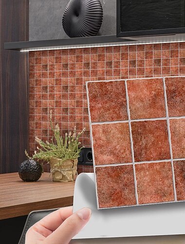  coola tapeter badrumstapeter 10 st mosaik väggpanel självhäftande kakel klistermärke skala och sticka tapeter för heminredning kök rum vattentät självhäftande väggdekor väggmålning