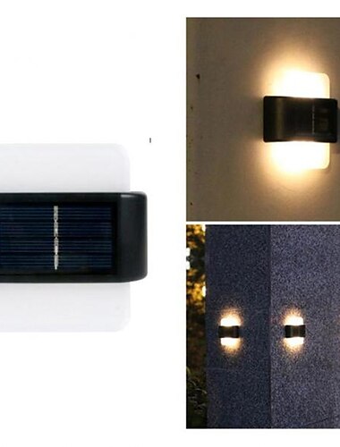  LED Außenwandleuchte Solarlampen Wasserdichte Solar-Wandleuchte, Außenbeleuchtung für Balkon, Hof & Zaun, Solar-Lampe für Garten & Hausdeko
