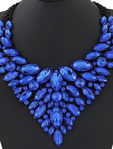 1pc collier déclaration collier en cristal pour femme fête de mariage soirée alliage rétro forme alphabet précieux